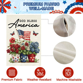 Baccessor patriotic flag decorates porch with seasonal charm