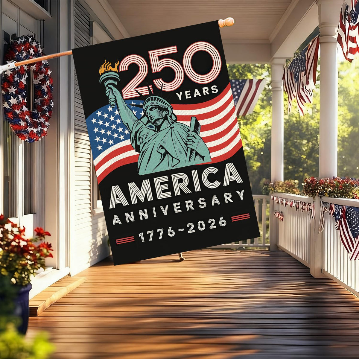 Baccessor America Freedom House banner outdoor flag with durable print.