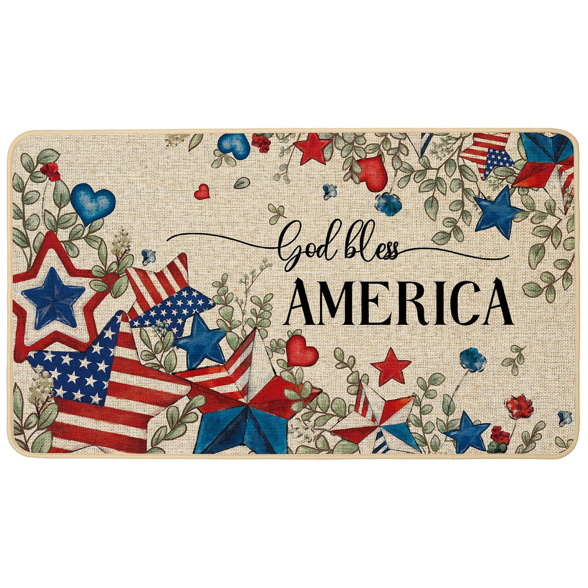 Baccessor American Flag Stars Doormat for entryways with patriotic design and 17x29 size