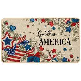 Baccessor American Flag Stars Doormat for entryways with patriotic design and 17x29 size