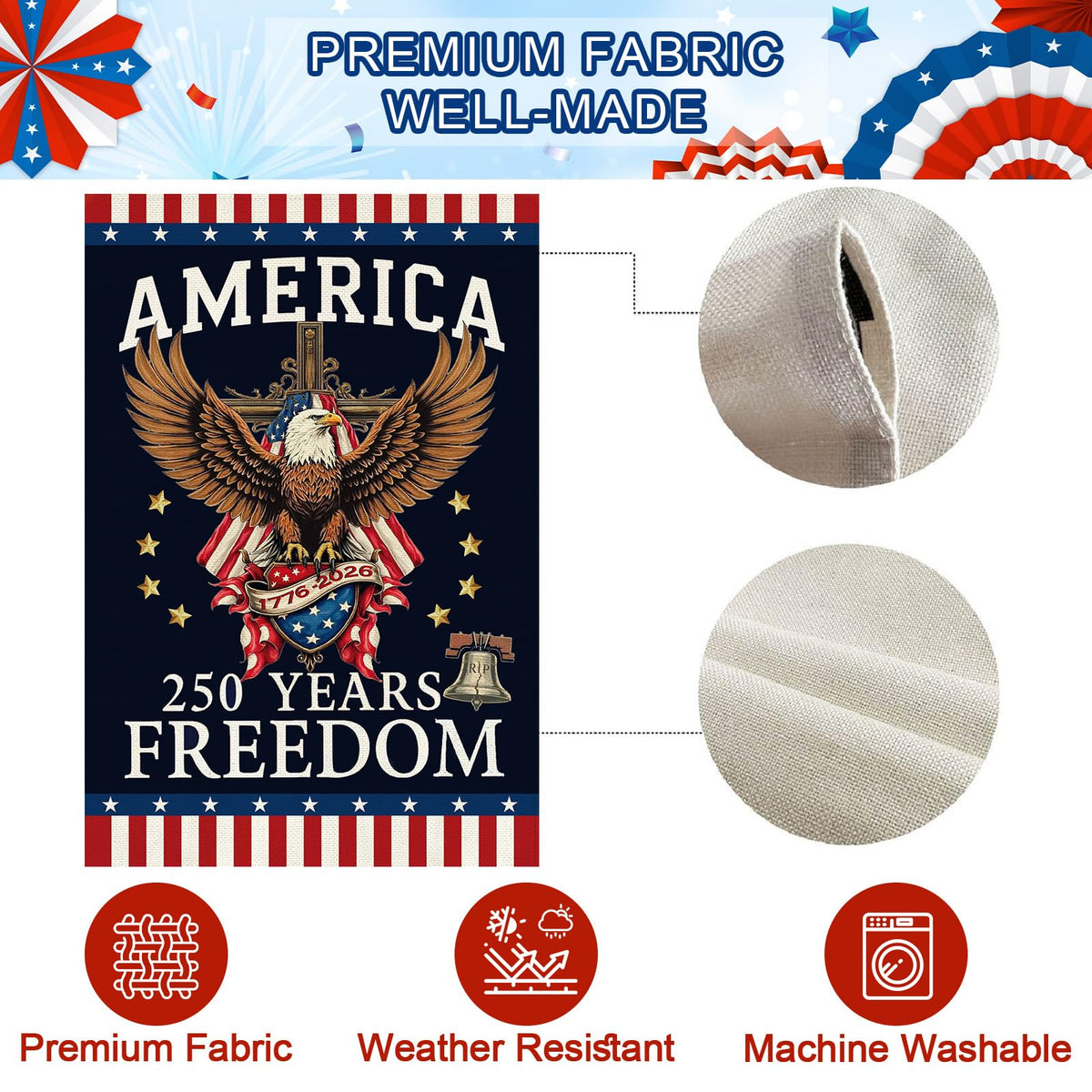 Baccessor anti-wind clip and rubber stopper stabilize the flag