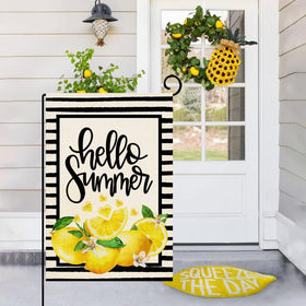 Baccessor Black stripes design enhances modern outdoor decor and contrasts with greenery.