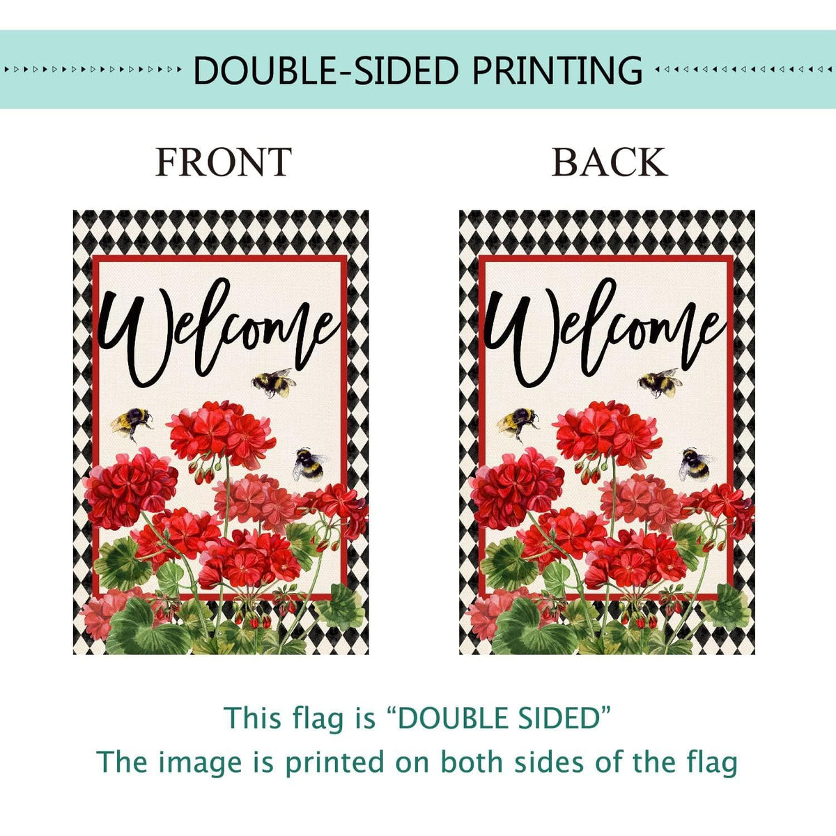 Baccessor buffalo plaid burlap flag adds rustic farmhouse charm