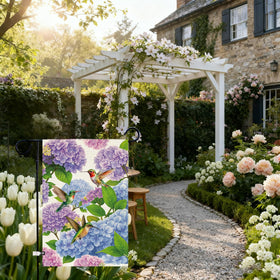 Baccessor burlap flag texture adds rustic charm to garden