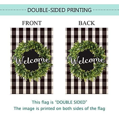 Baccessor Burlap flag edge detail, durable stitching for long-lasting outdoor display.