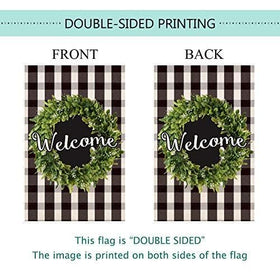 Baccessor Burlap flag edge detail, durable stitching for long-lasting outdoor display.