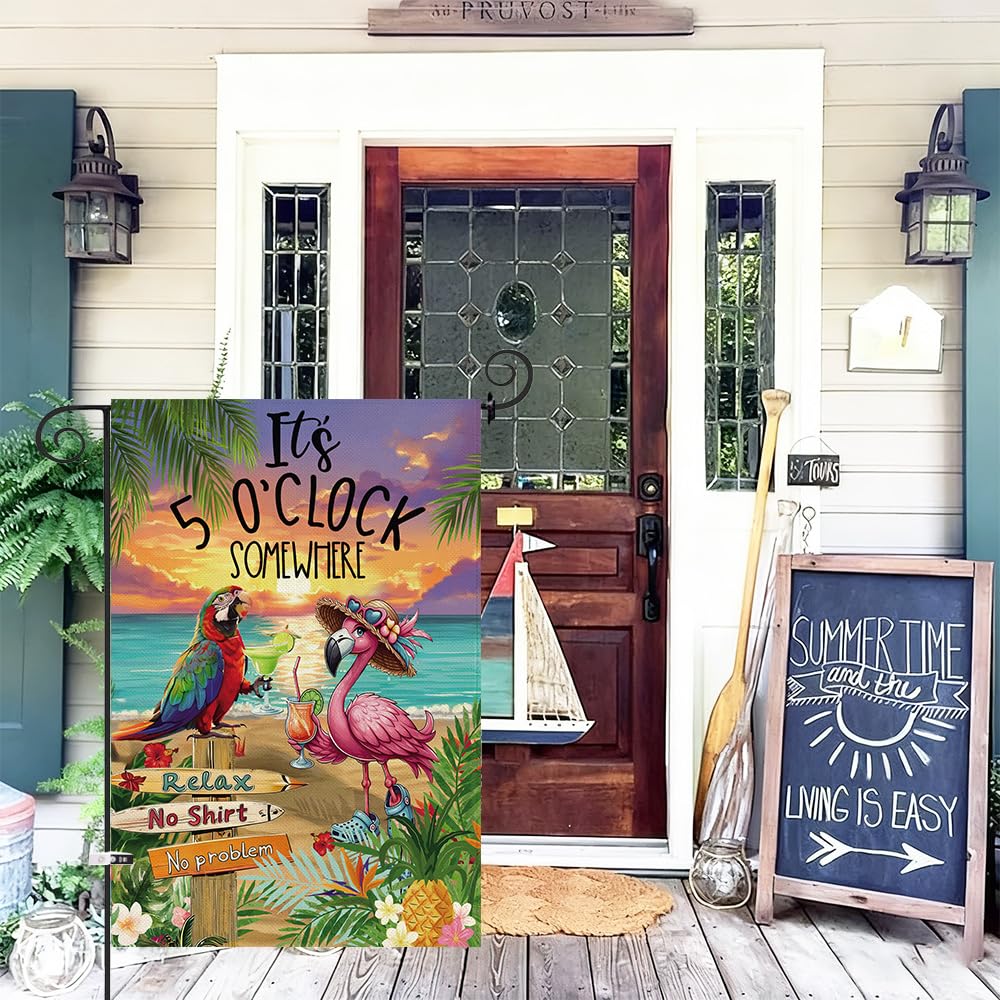 Baccessor Burlap Garden Flag offers durable, weatherproof yard decor from multiple angles