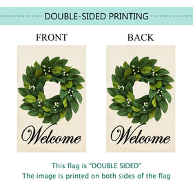 Baccessor burlap weatherproof flag withstands seasonal outdoor wear.