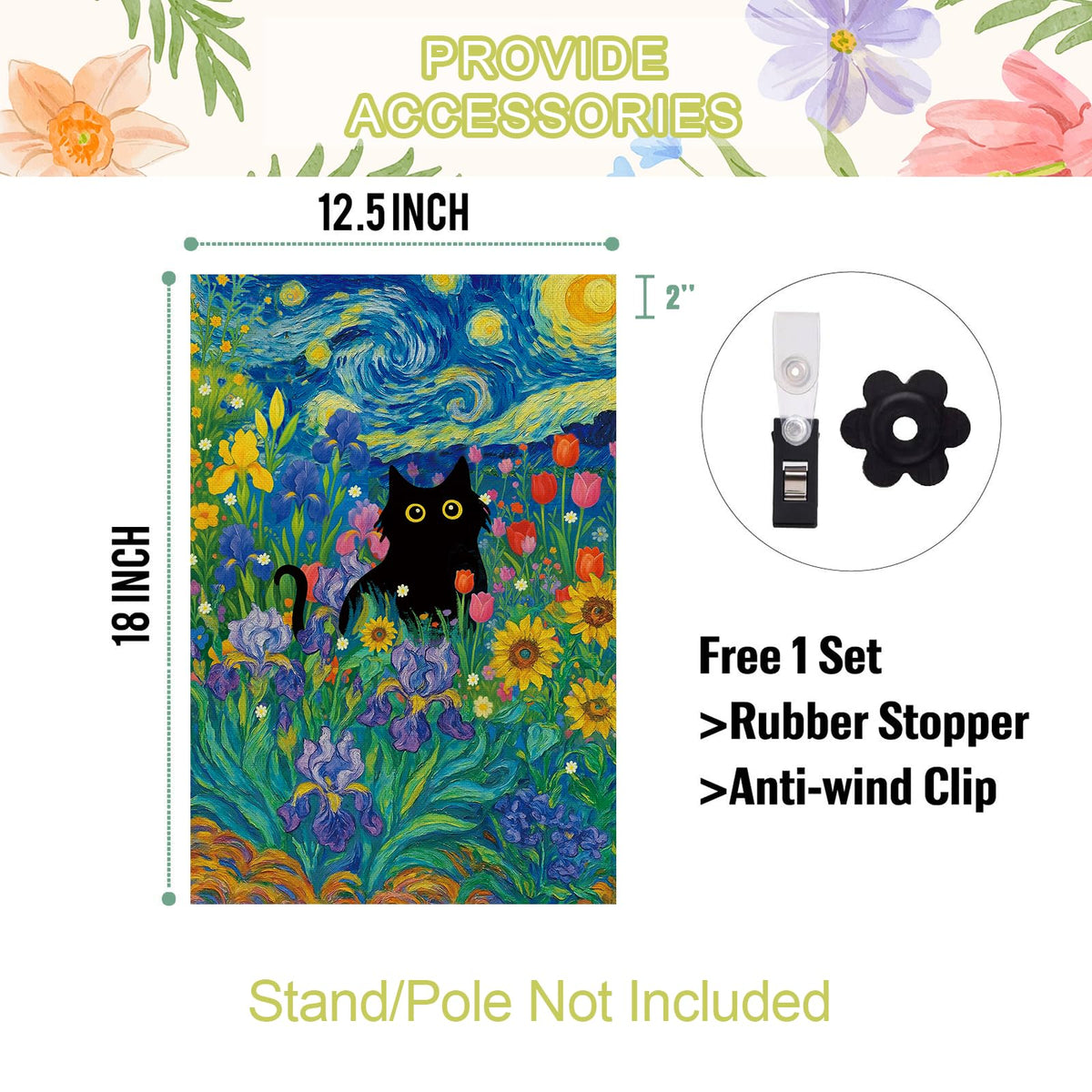 Baccessor Clip-and-Stopper included flag for easy, secure installation.