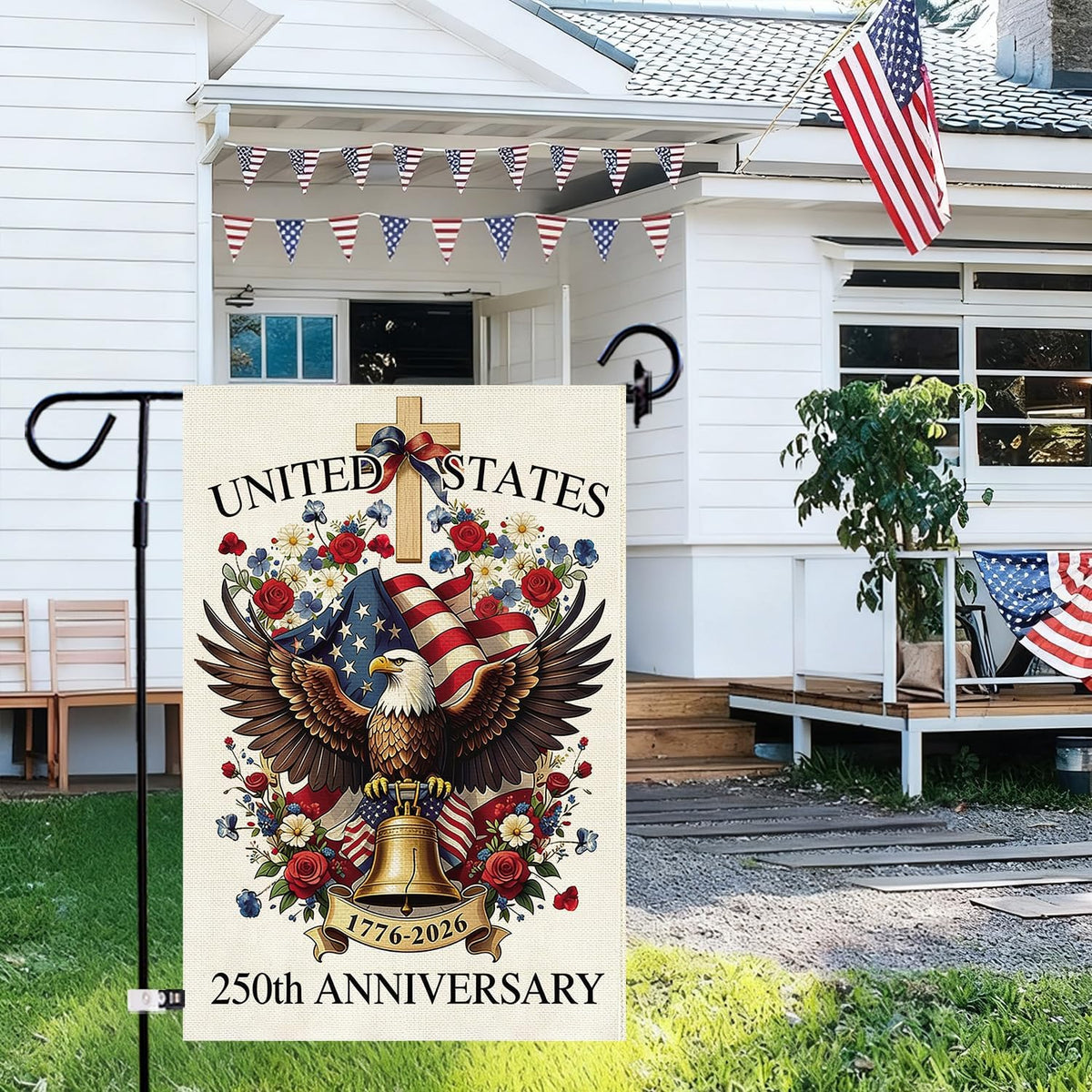 Baccessor commemorative banner boosts patriotic curb appeal and porch decor