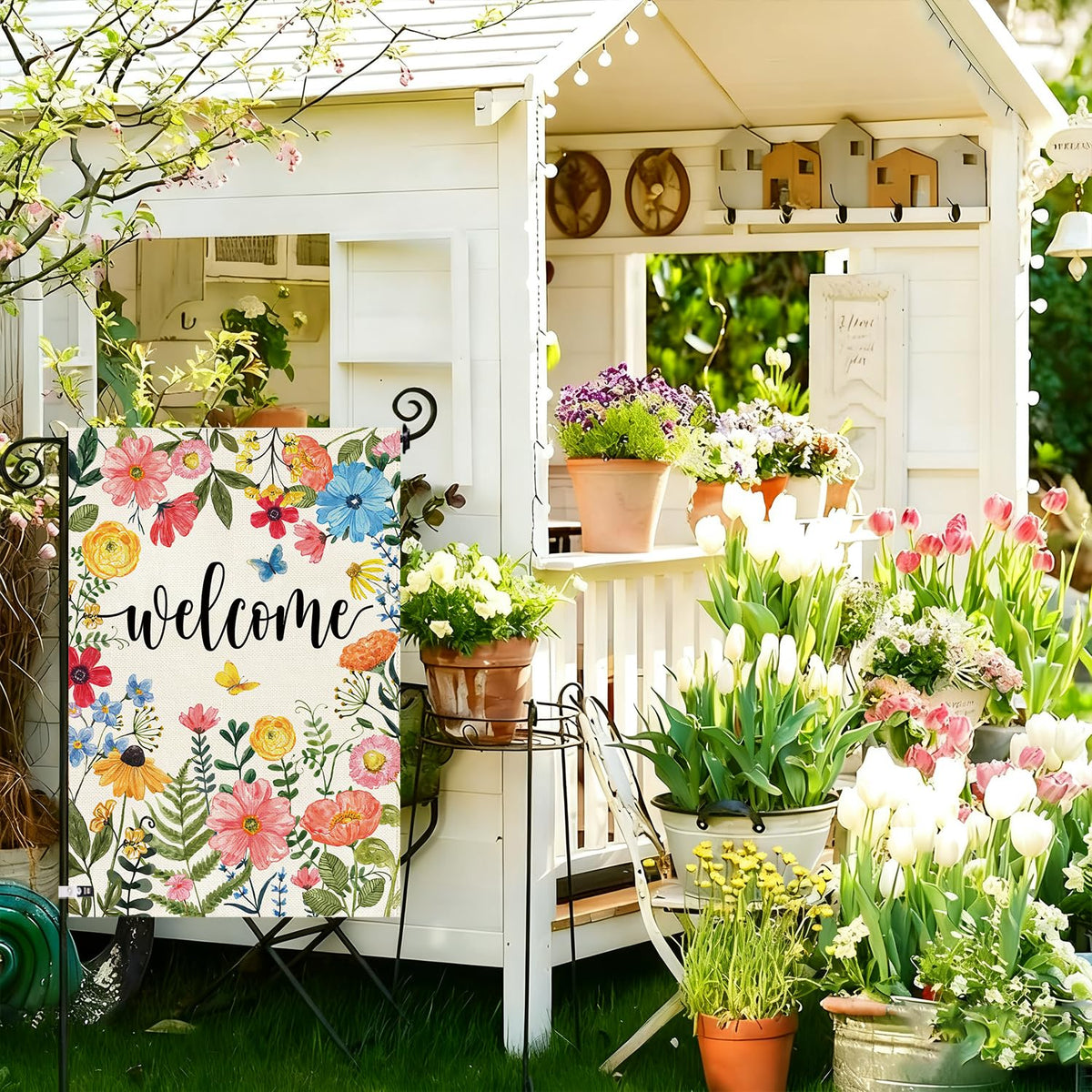 Baccessor daisy flower flag inviting seasonal curb appeal