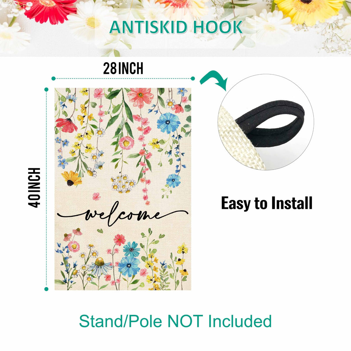 Baccessor double sided print showcases vivid spring floral design from both sides