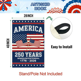 Baccessor garden flag enhances curb appeal with patriotic charm.