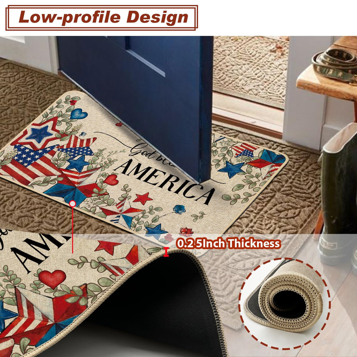 Baccessor Indoor Outdoor Rug complements farmhouse style on porches and kitchens