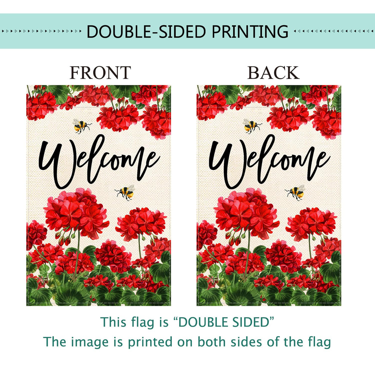 Baccessor Burlap flag, flagpole not included, ideal for outdoor displays