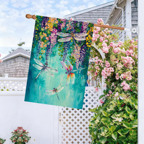 Baccessor Floral House Flag perfect for porch or patio outdoor decor