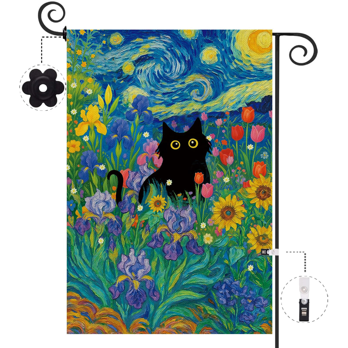 Baccessor Front-door-patio Flag floral design adds seasonal charm.