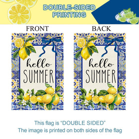 Baccessor Capri Blue Tiles lemon motif adds seasonal charm.
