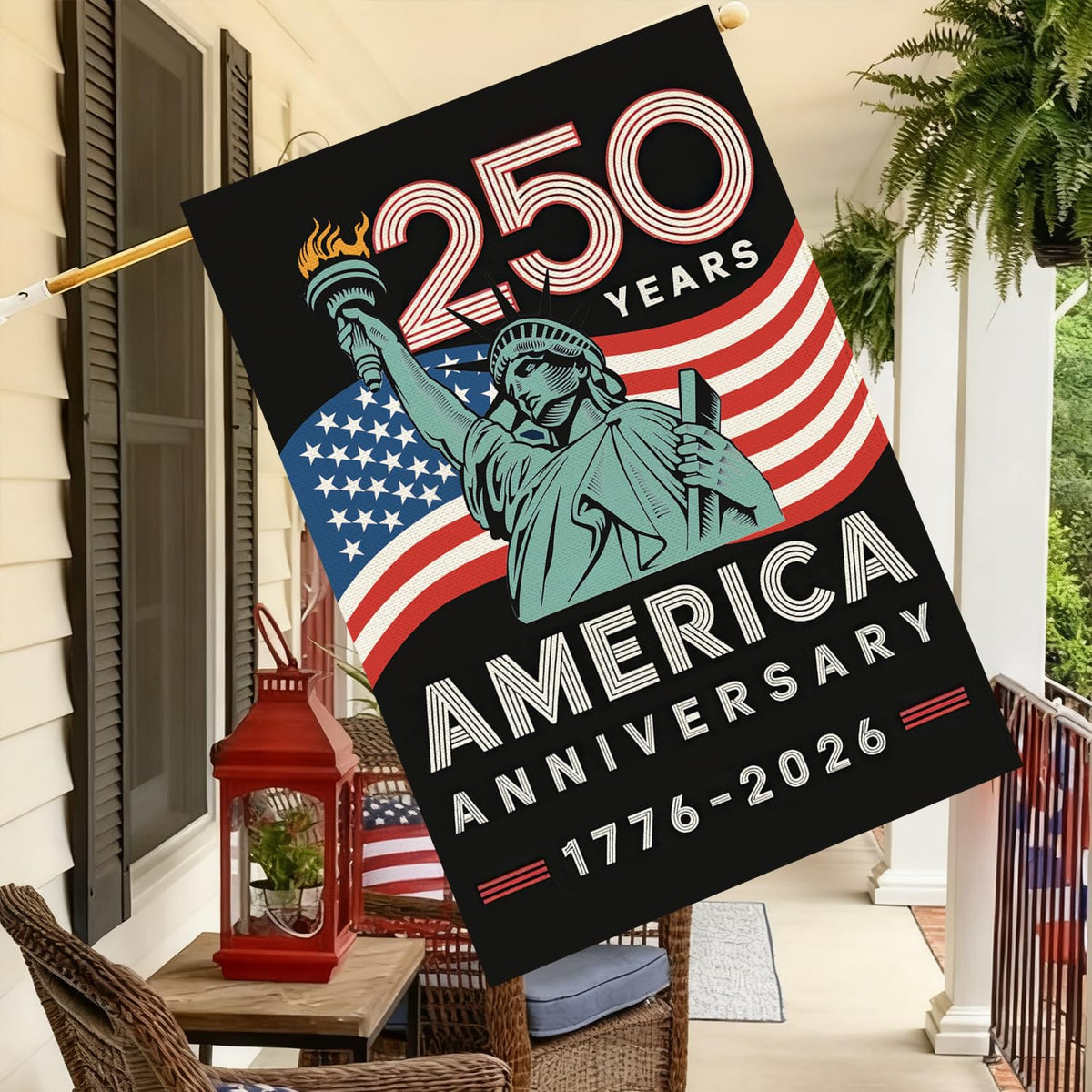 Baccessor liberty-inspired flag design for uplifting home decor.