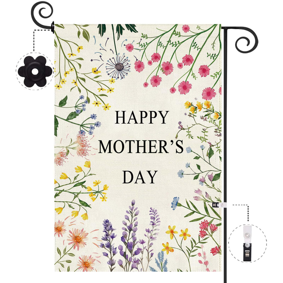 Baccessor Mother's Day garden flag double-sided burlap welcomes guests from every angle