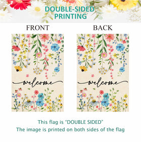 Baccessor Outdoor floral flag withstands weather with reinforced stitching.