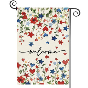 Baccessor patriotic garden flag double-sided burlap for outdoor display