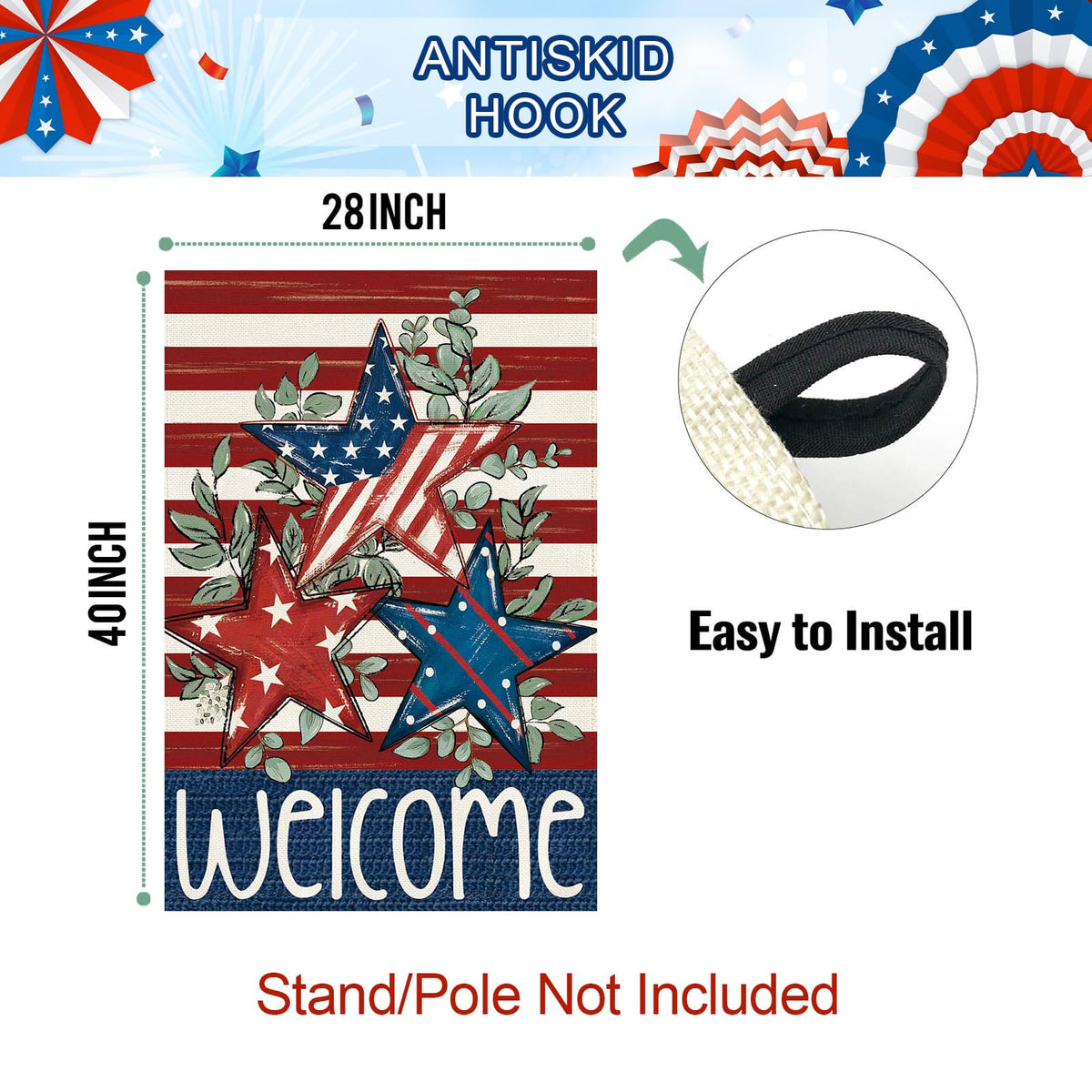 Baccessor patriotic yard flag for 4th of July and Memorial Day