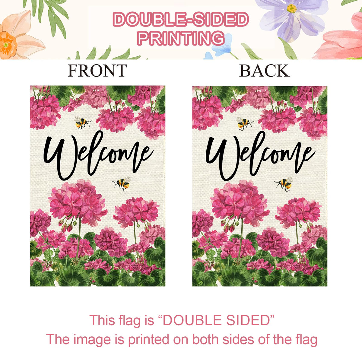 Porch display flag suitable for front door or yard decor