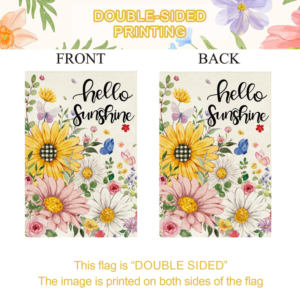 Baccessor premium burlap texture flag detail for outdoor use