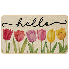 Baccessor Spring Floral Tulips Doormat Outdoor traps dirt for a welcoming entry