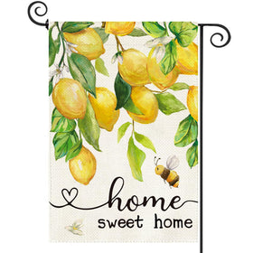 Baccessor lemon bee floral garden flag brightens outdoor space