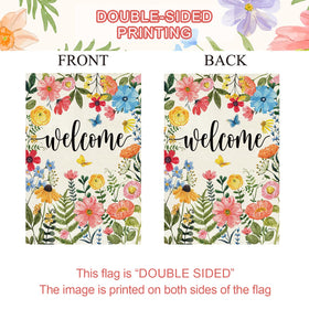 Baccessor spring-summer floral flag 12x18 withstands winds outdoors