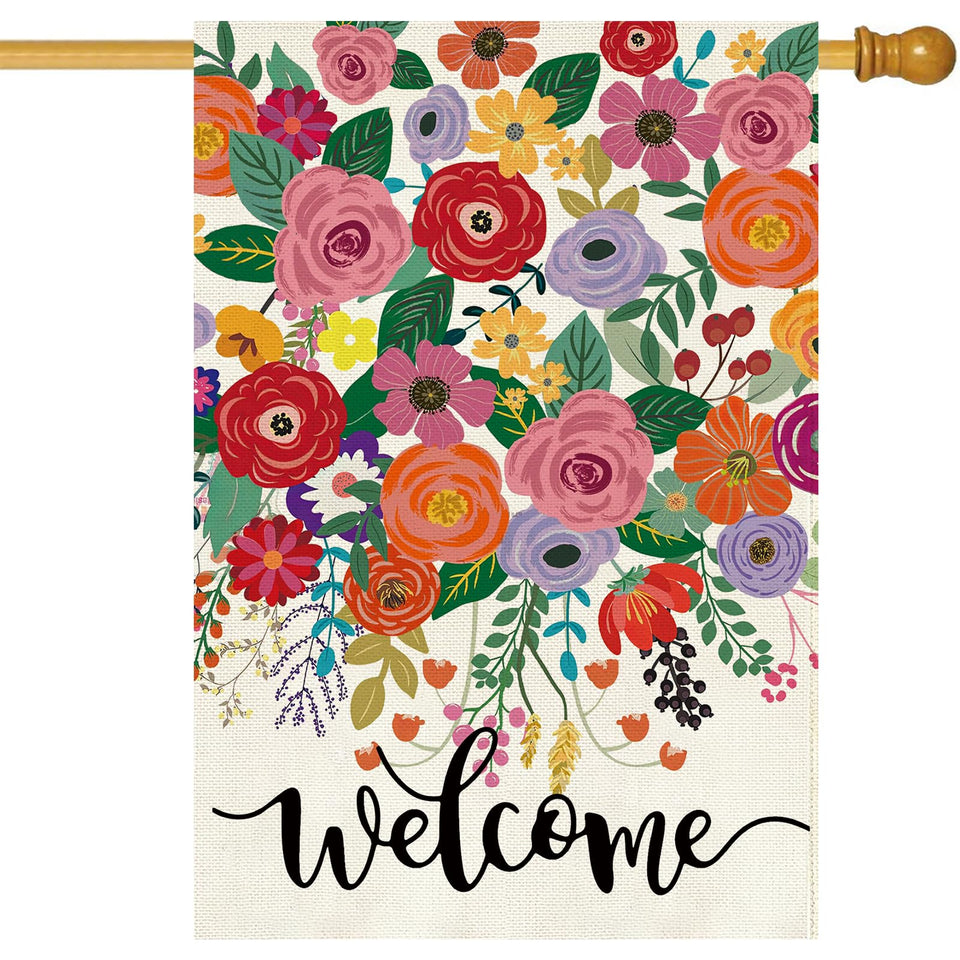 Baccessor spring-summer burlap flag; durable outdoor décor with long-lasting color.