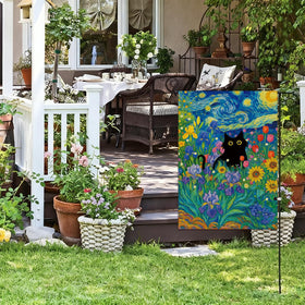 Baccessor Summer Flowers Welcome Flag side view highlights vibrant print for year-round charm.