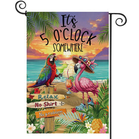 Baccessor Flamingo Summer Garden Flag, double-sided welcome sign for vibrant yard displays