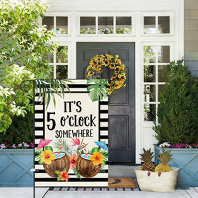 Baccessor summer garden flag front yard display with coconut tropical design for outdoor use.