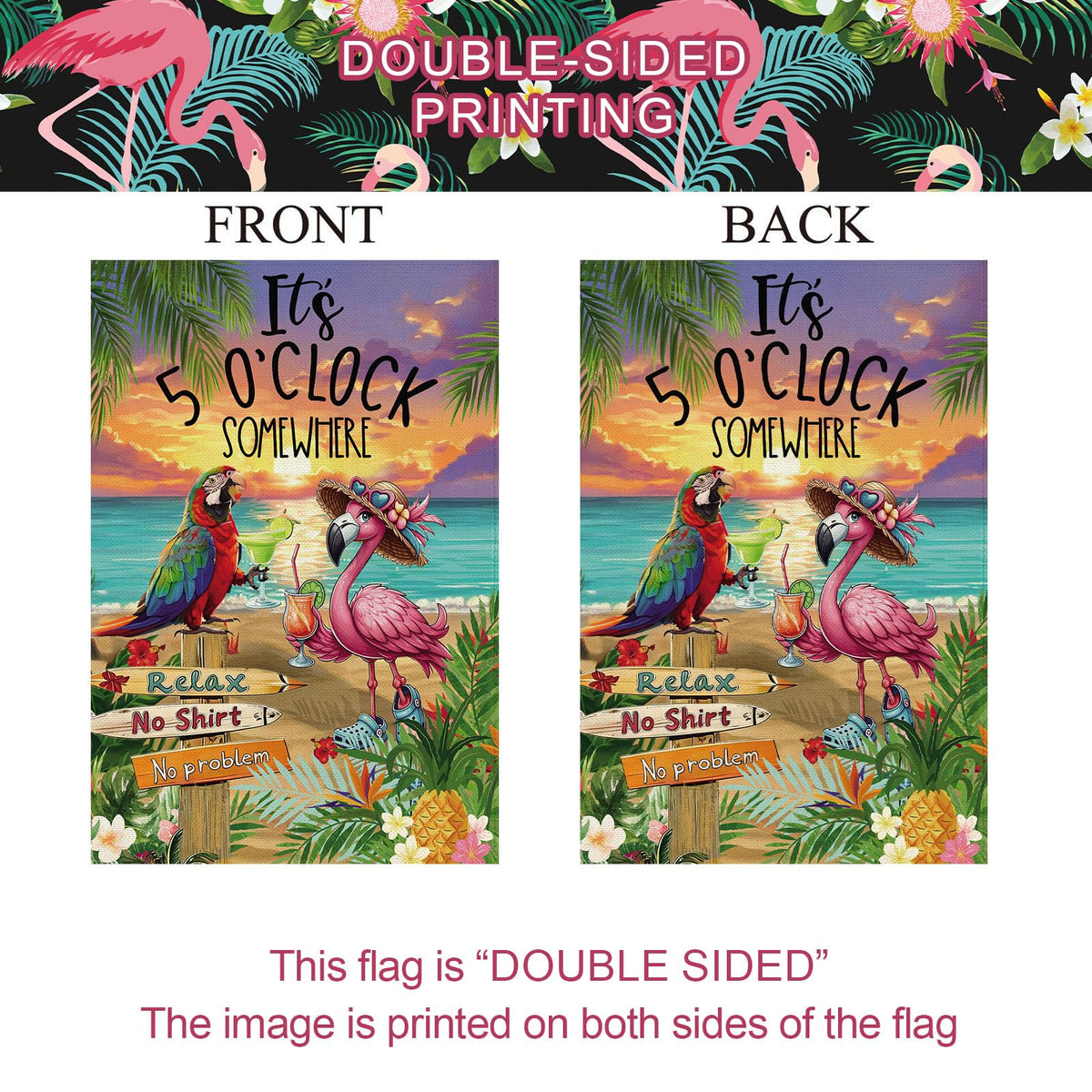 Baccessor double-sided print flag resists fading during sunny days