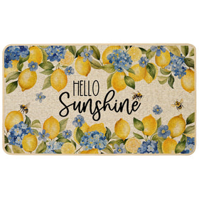 Baccessor Summer Lemon Doormat at the front door adds bright welcome and seasonal charm.