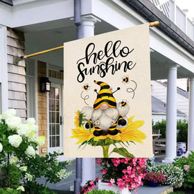 Baccessor Hello Sunshine flag back view shows same vivid artwork for double-sided visibility.