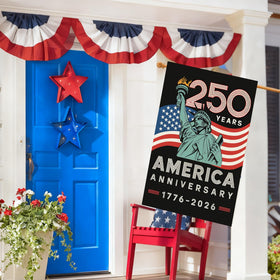 Baccessor patriotic flag celebrating 1776-2026 with durable sewing.