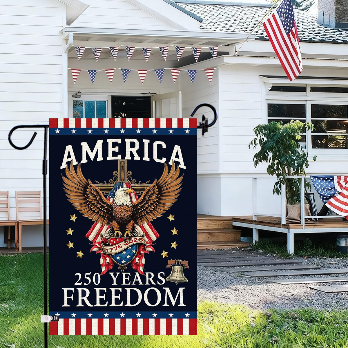 Baccessor USA patriotic garden flag washable and fade-resistant