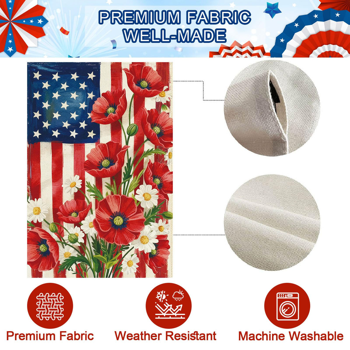 Baccessor washable burlap flag stays vibrant after washing
