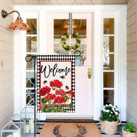 Baccessor weatherproof burlap flag resists sun and rain for outdoor displays