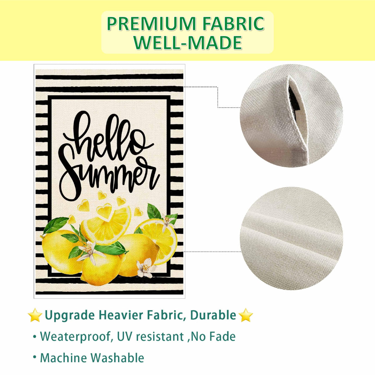 Baccessor Weatherproof and durable print withstands wind and rain while staying vibrant.