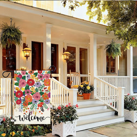 Baccessor weatherproof floral flag withstands wind and rain