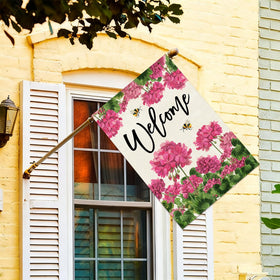 Weatherproof floral flag designed for wind and rain resistance