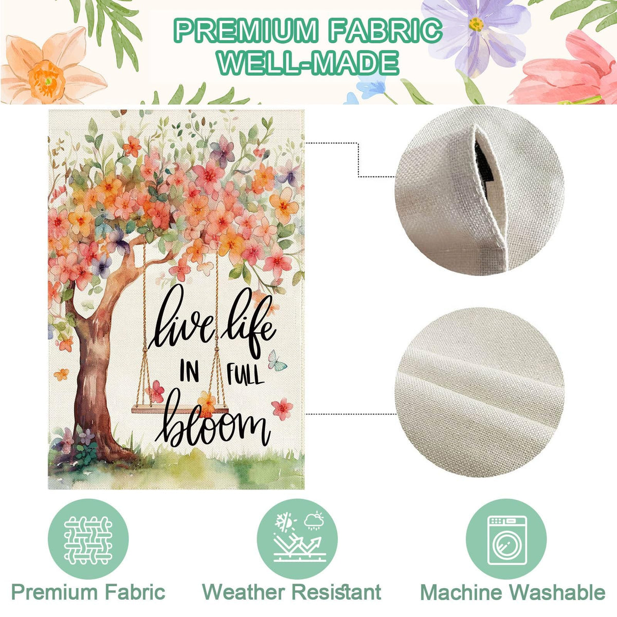 Baccessor Weatherproof yard flag withstands wind and rain, keeping colors bright across seasons.
