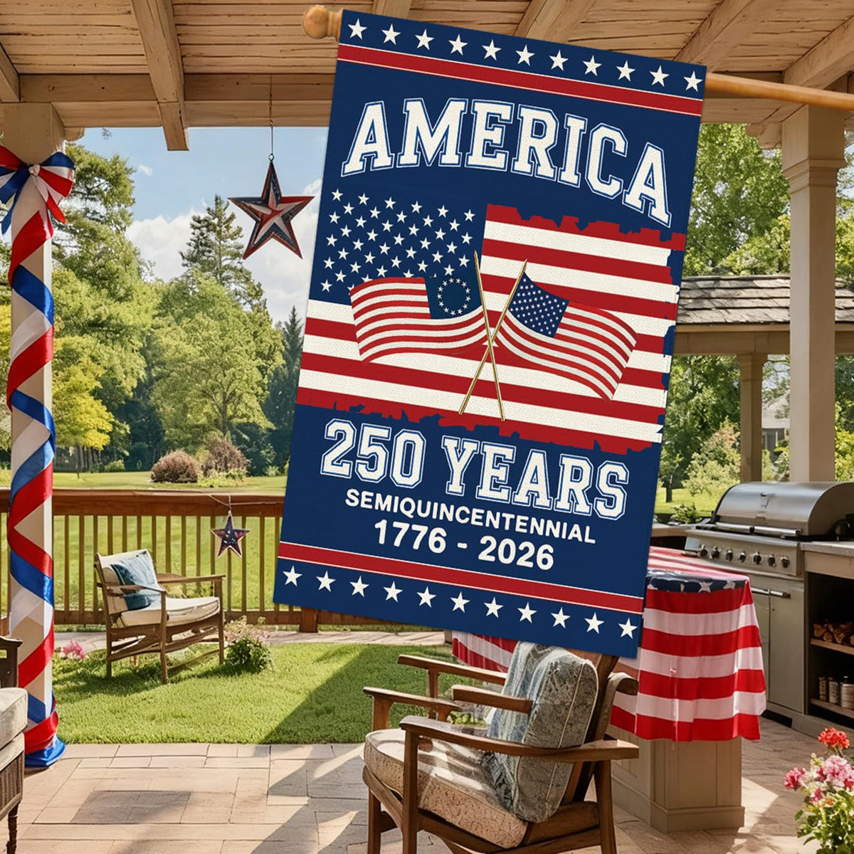 Baccessor 28x40 inch flag ideal for porches and yards.