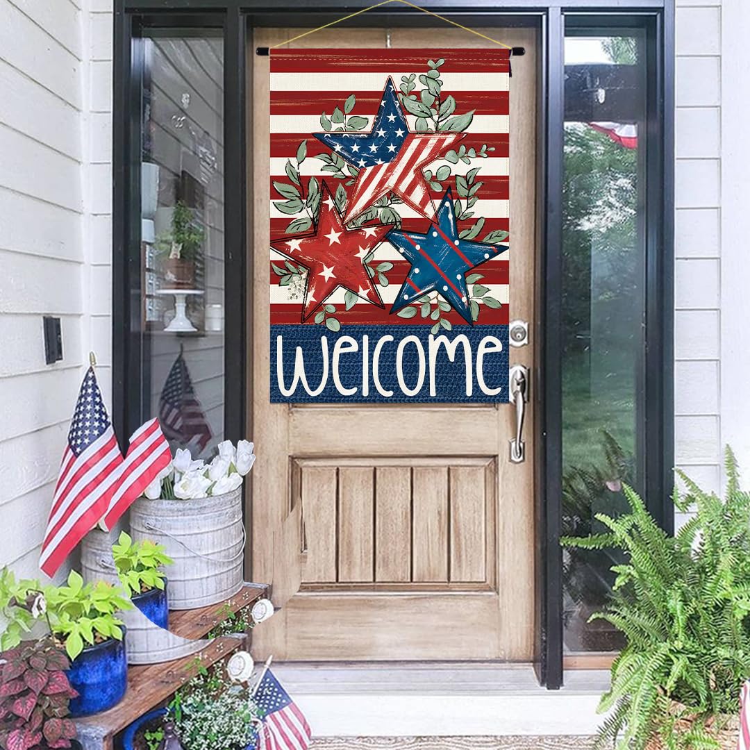 Baccessor welcome-sign flag in patriotic design for garden display