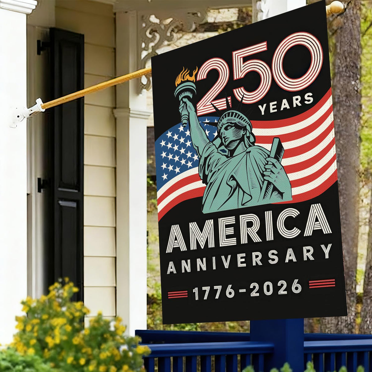 Baccessor 28x40 flag fits standard poles for porch or mailbox display.